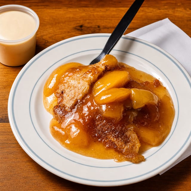 Catering Peach Cobbler.