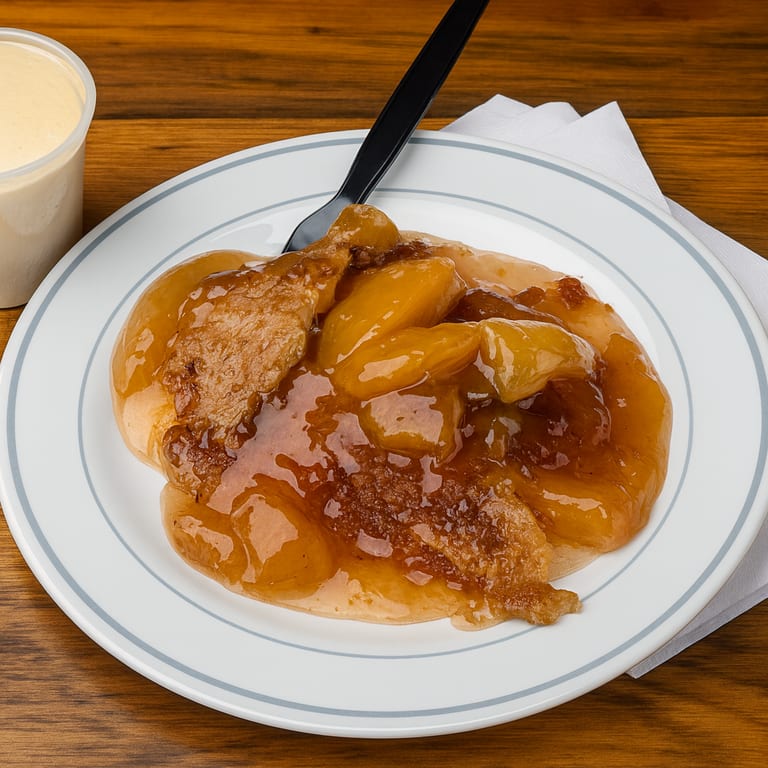 Indulge in our peach cobbler